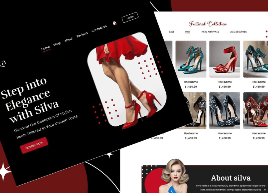 Elegant jewelry collection with tagline 'Bringing the unexpected