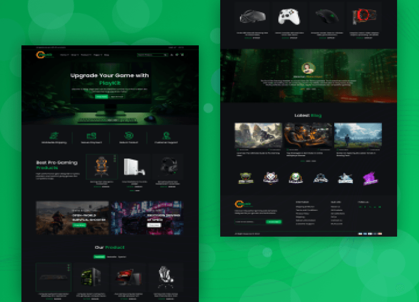 Customer testimonial on gaming experience with neon cityscape background