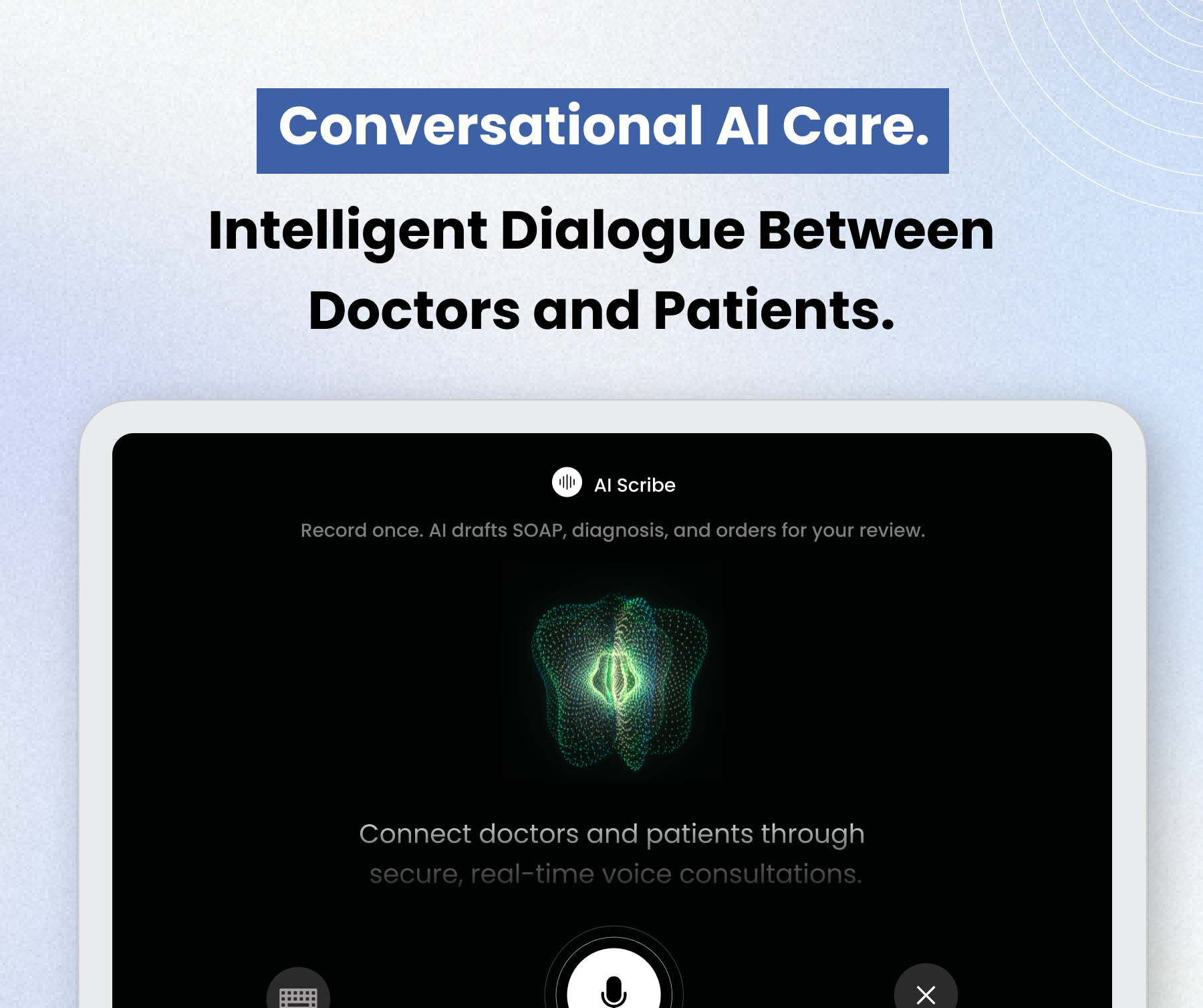 Golloc AI Scribe recording a consultation to draft clinical notes